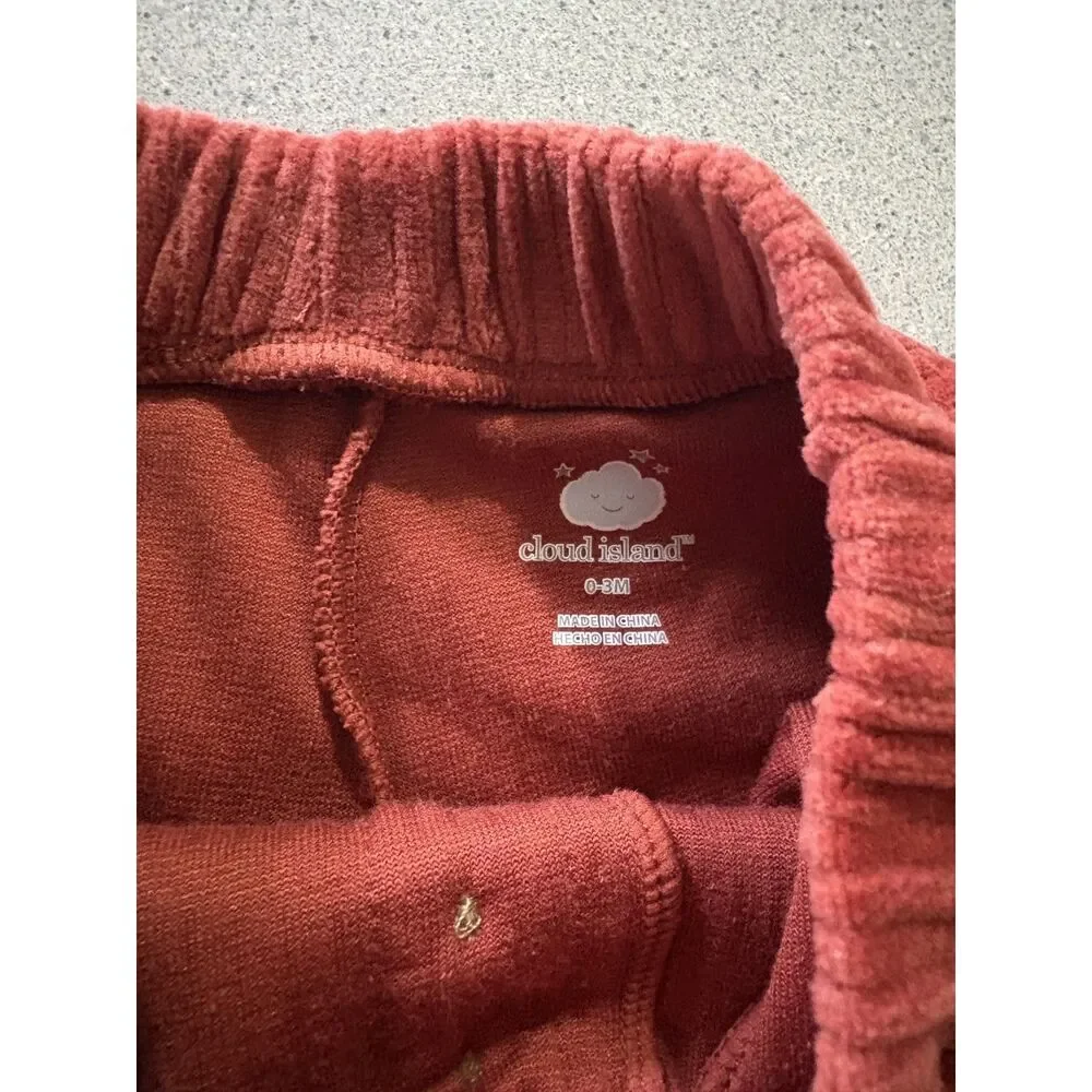 Cloud Island Red Velvet Pants with Pockets Size: 0-3 Months *Never Worn